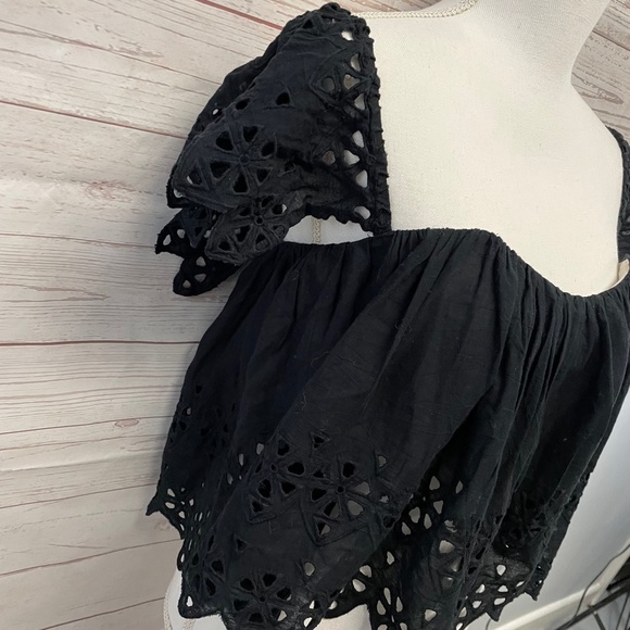 Stone Cold Fox black eyelet holy tube top - Picture 4 of 6